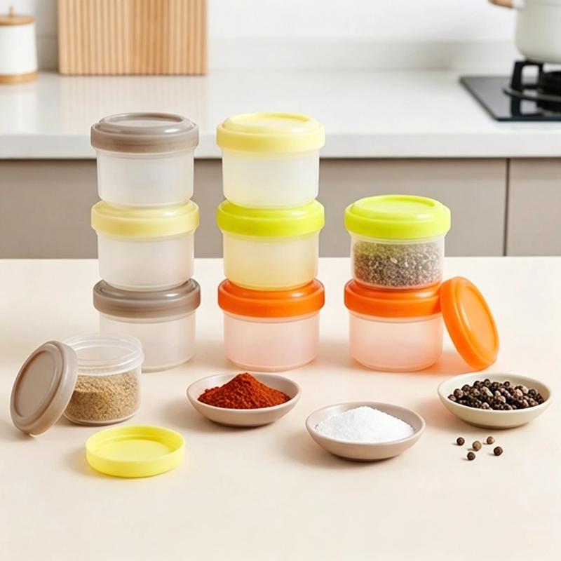 Baby Food Jars With Lids - 4 stuks stapelbare PP mini-voedselbewaarpotjes met
